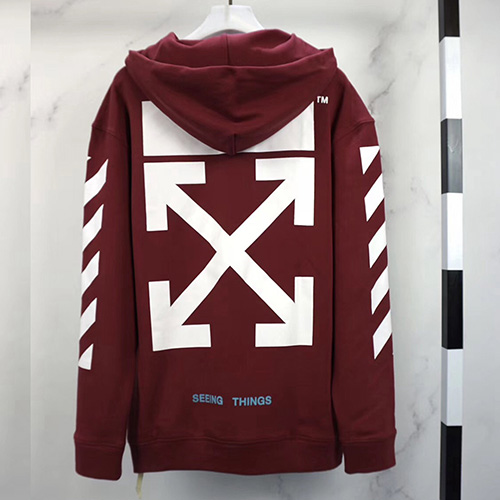 Burgundy off white on sale hoodie